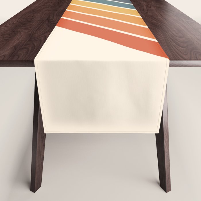 Arida -  70s Summer Style Retro Stripes Table Runner