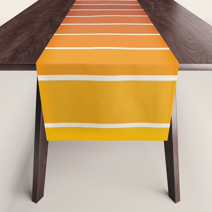 Gradient Arch Ix Retro Orange Mid Century Modern Rainbow Table Runner