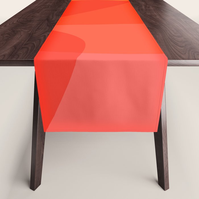 Abstract Organic Shapes In Red Table Runner