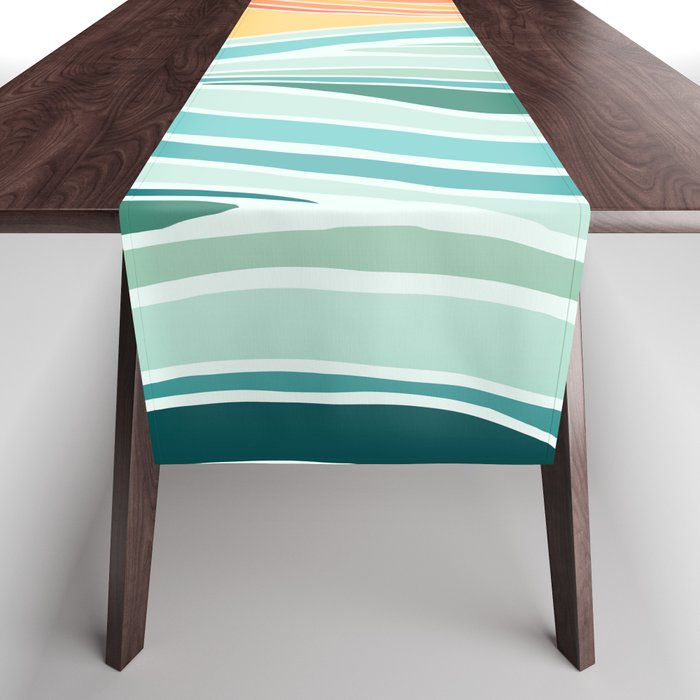 Sea And Sky Abstract Landscape Table Runner