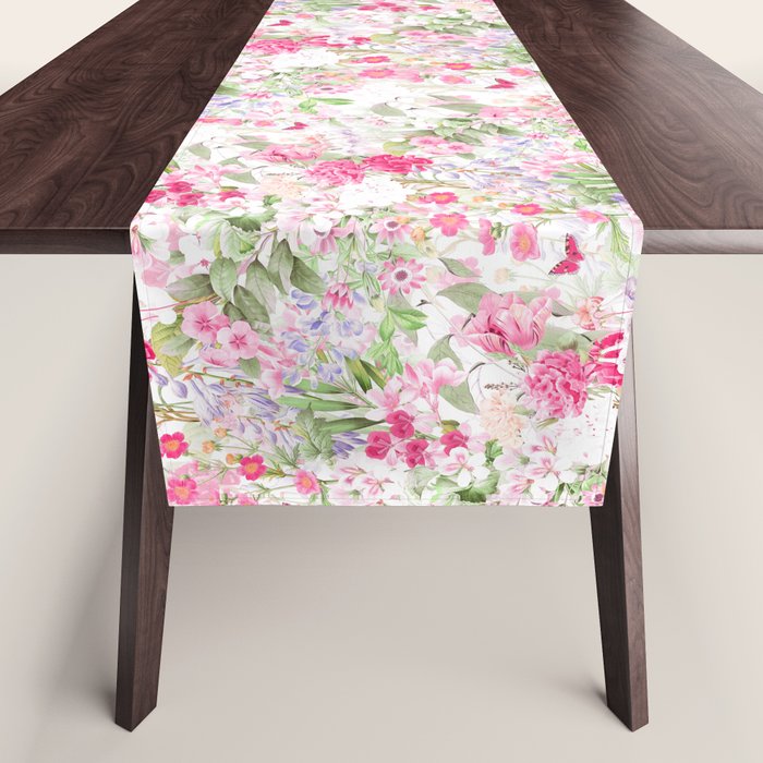 Vintage & Shabby Chic - Pastel Spring Flower Medow Table Runner