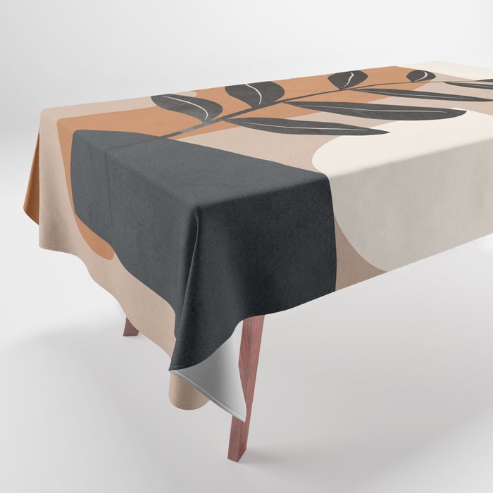 Modern Abstract Minimal Shapes Branches Art 8 Tablecloth