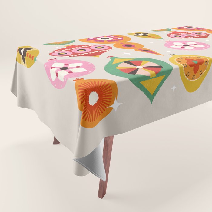 Christmas Tree Retro Ornaments Tablecloth