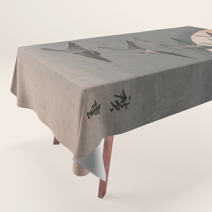 Utagawa Hiroshige Geese Flying Under The Full Moon Tablecloth