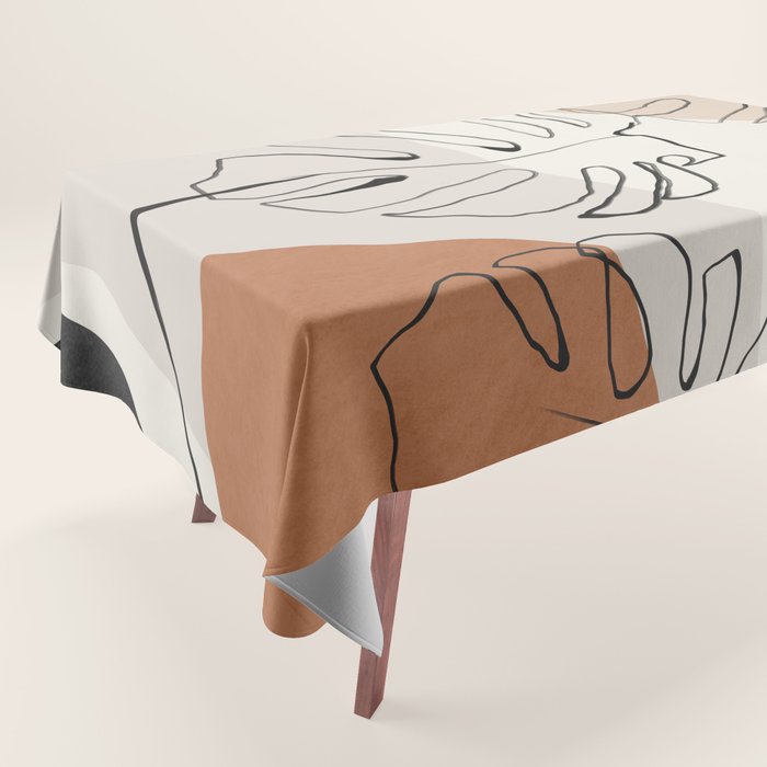 Minimal Abstract Art- Monstera Tablecloth
