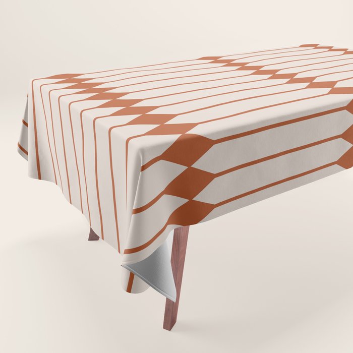 Minimal Geometric Pattern - Coral Tablecloth