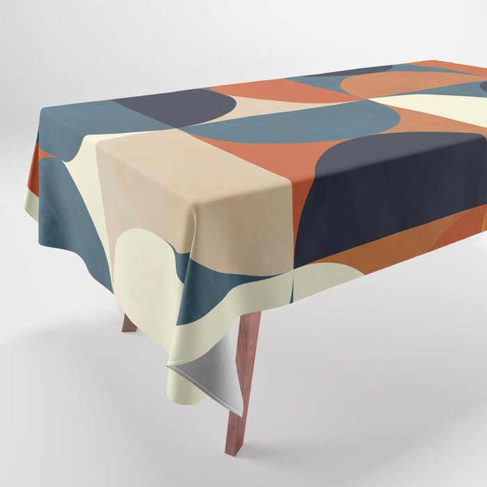 Mid Century Abstract Shapes Fall Winter 1 Tablecloth