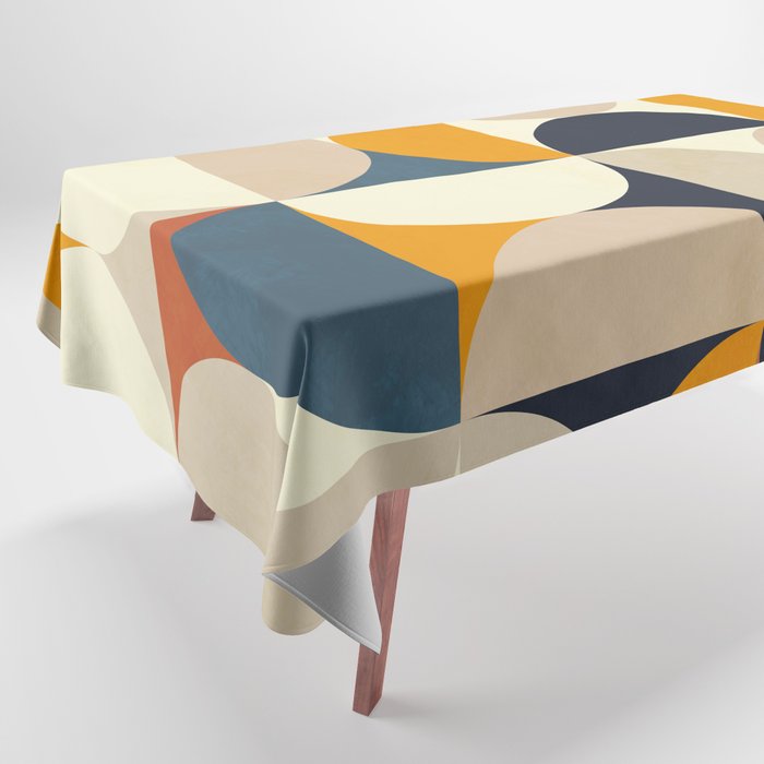 Mid Century Abstract Shapes Fall Winter 1 Tablecloth