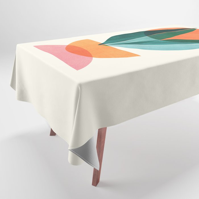 Nature Stack Teal And Orange Abstract Sunset Tablecloth