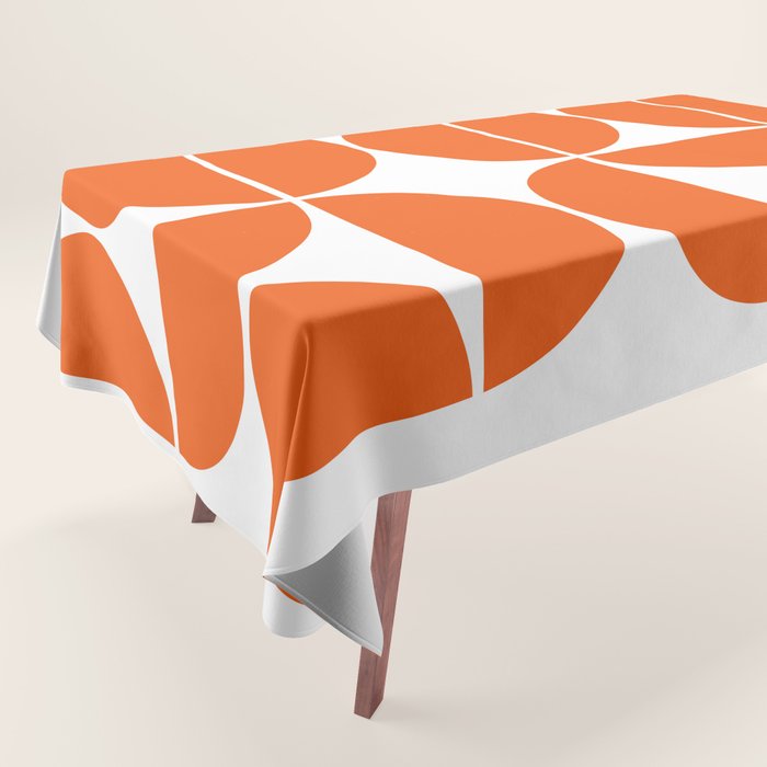 Mid Century Modern Orange Square Tablecloth