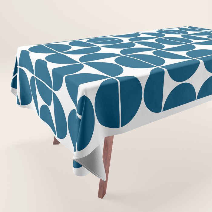 Mid Century Modern Geometric 04 Blue Tablecloth
