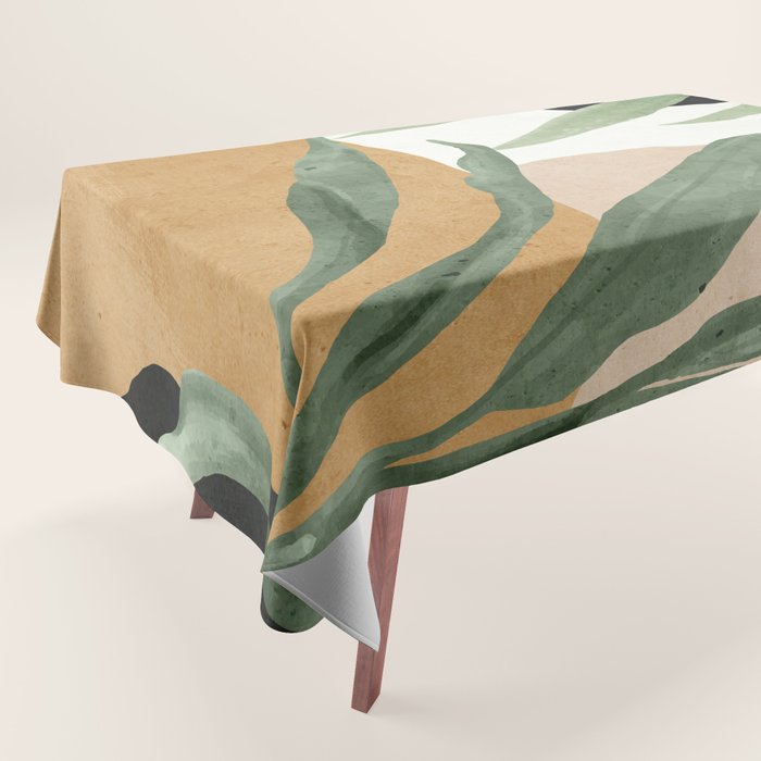 Abstract Art Tropical Leaves 4 Tablecloth