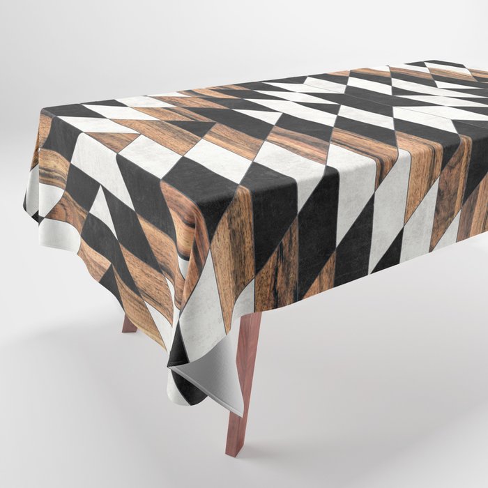 Urban Tribal Pattern No.13 - Aztec - Concrete And Wood Tablecloth