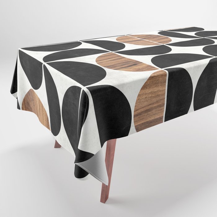 Mid-Century Modern Pattern No.1 - Concrete And Wood Tablecloth