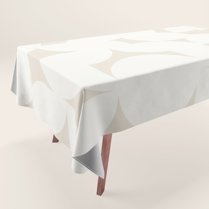 Contemporary Abstract Shapes - Neutral Off White Tablecloth