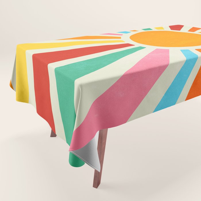 Retro Sunrise: Rainbow Edition Tablecloth