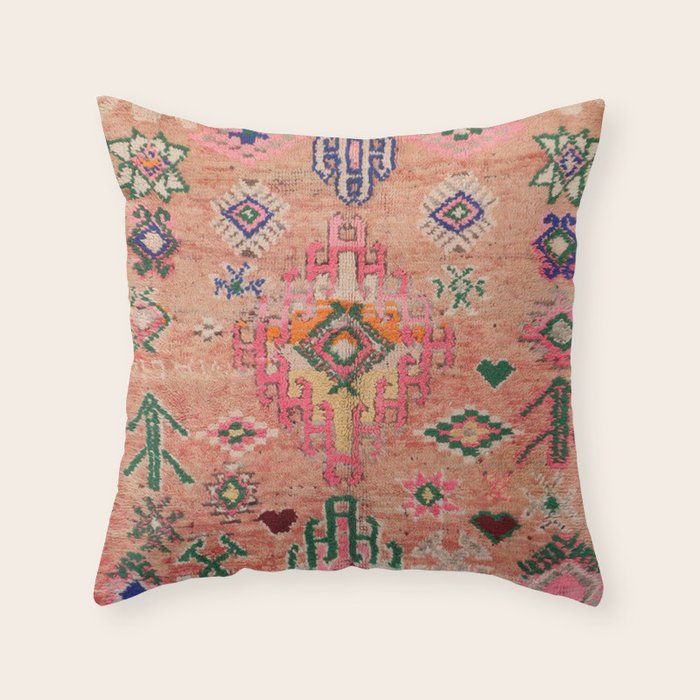 Moroccan Berber Traditional Carpet Throw Pillow