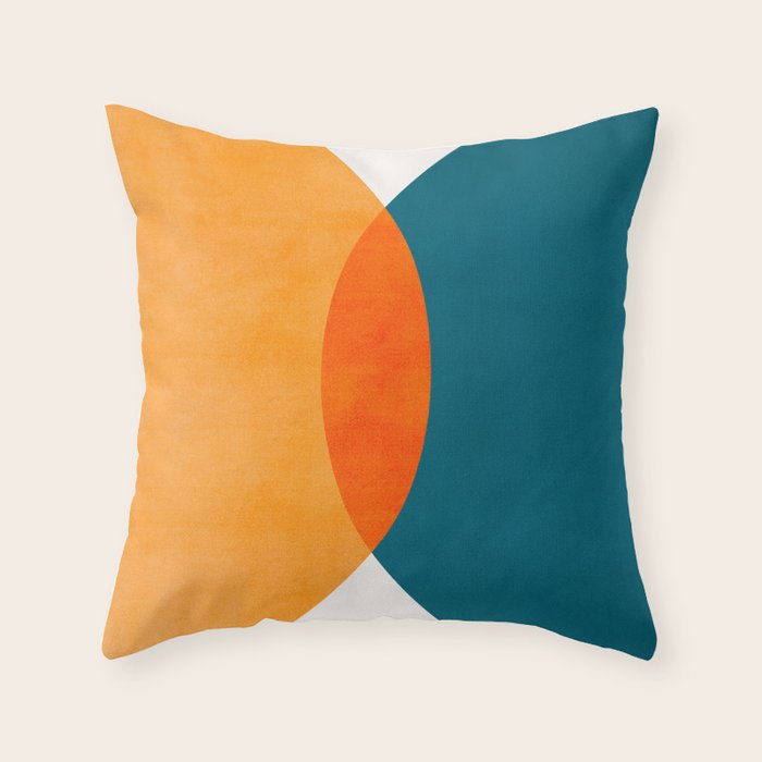 Mid Century Eclipse / Abstract Geometric Throw Pillow