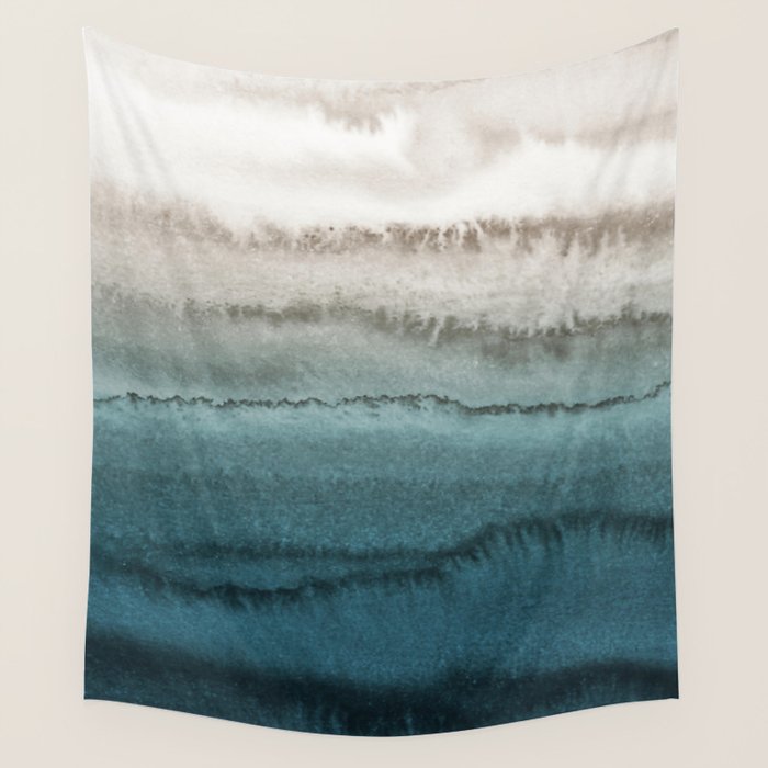 Within The Tides - Crashing Waves Teal Wall Tapestry