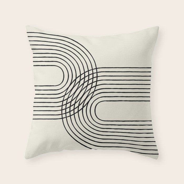 Arch Duo 2 Mid Century Modern Throw Pillow