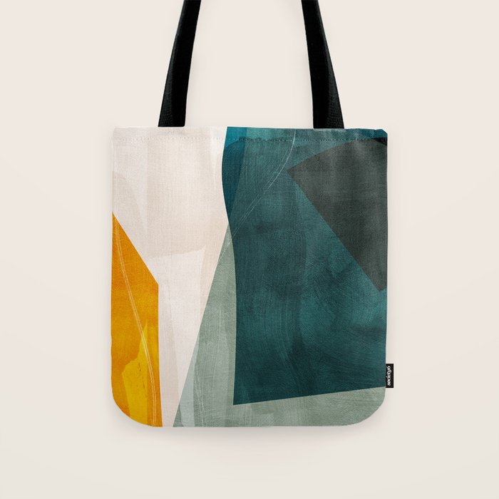 Mid Century Shapes Abstract Painting 3 Tote Bag