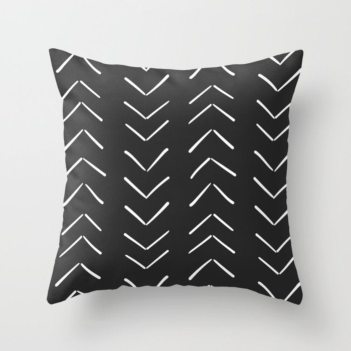 Boho Big Arrows In Black And White Throw Pillow