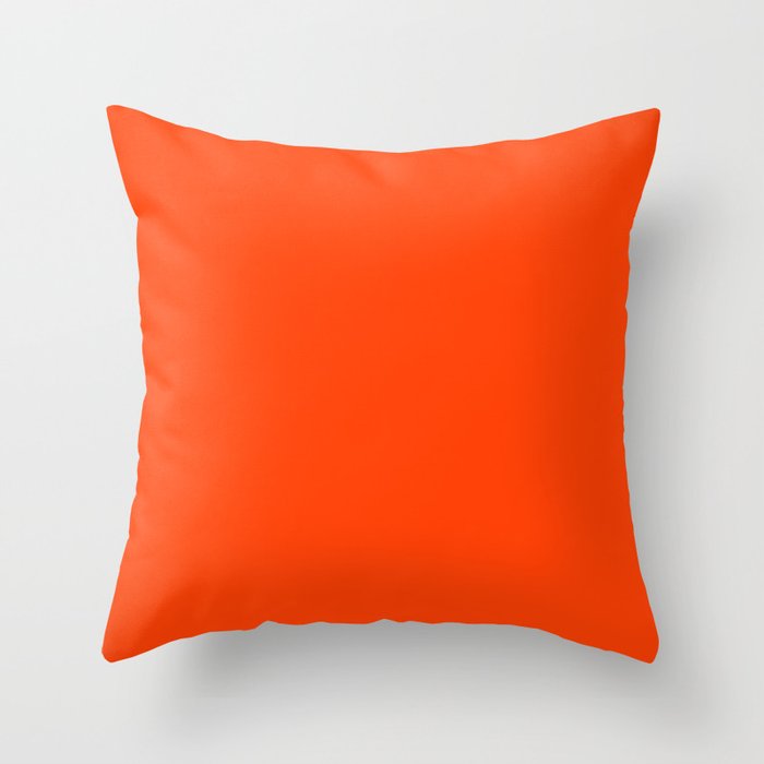 Bright Fluorescent Neon Orange Throw Pillow