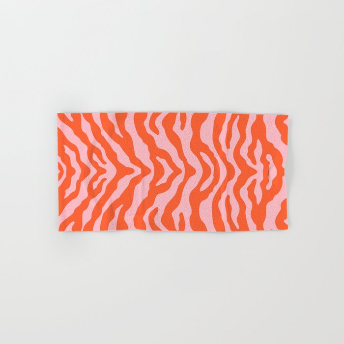 Zebra Wild Animal Print Orange And Pink Bath Towel