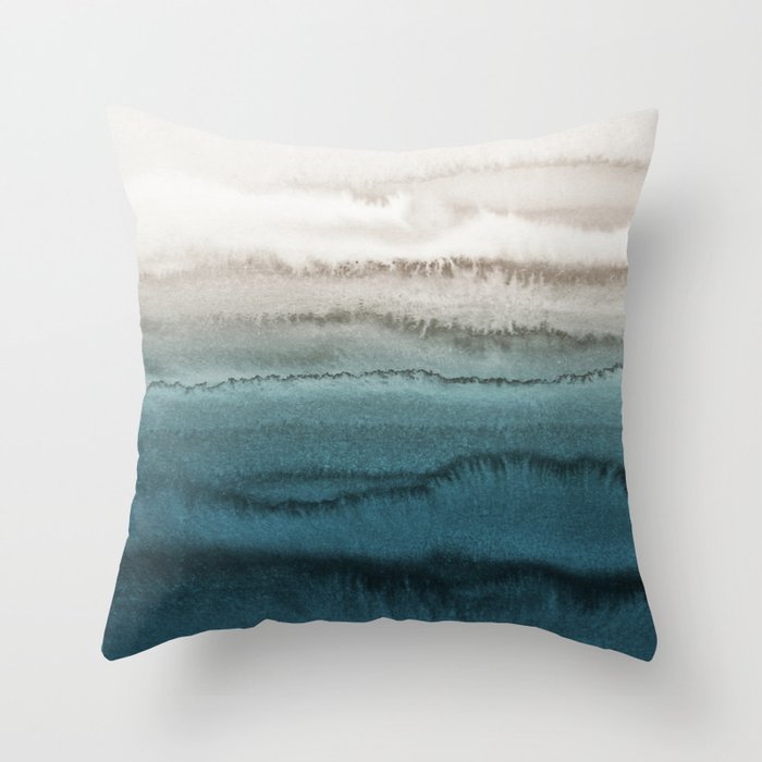 Within The Tides - Crashing Waves Teal Throw Pillow