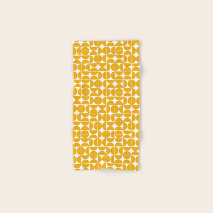 Mid Century Modern Geo 04b Yellow Bath Towel