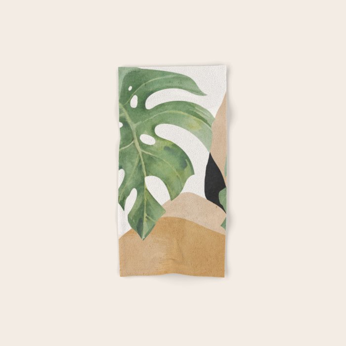 Abstract Art Tropical Leaves 3 Bath Towel