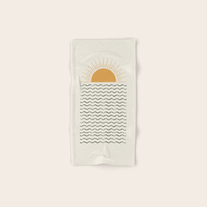 Sunrise Ocean -  Mid Century Modern Style Bath Towel