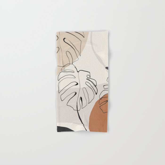 Minimal Abstract Art- Monstera Bath Towel