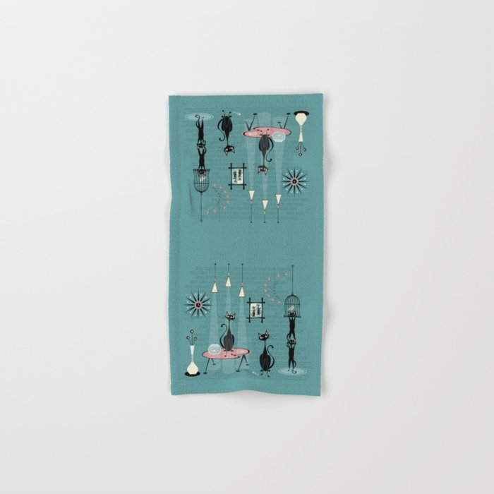 Mid Century Kitty Mischief - ©Studioxtine Bath Towel