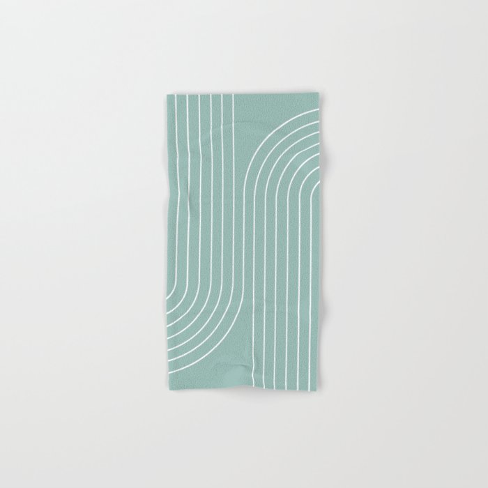 Minimal Line Curvature Vii Sage Green Mid Century Modern Arch Abstract Bath Towel