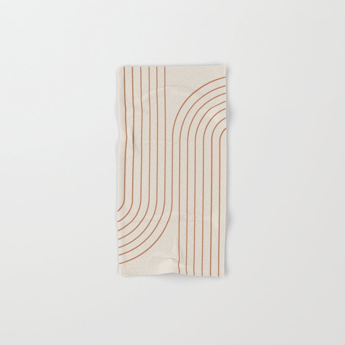 Minimal Line Curvature Vi Earthy Natural Mid Century Modern Arch Abstract Bath Towel