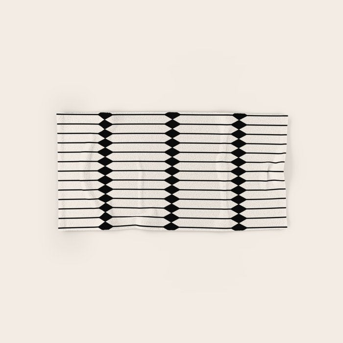Minimal Geometric Pattern - Black Bath Towel