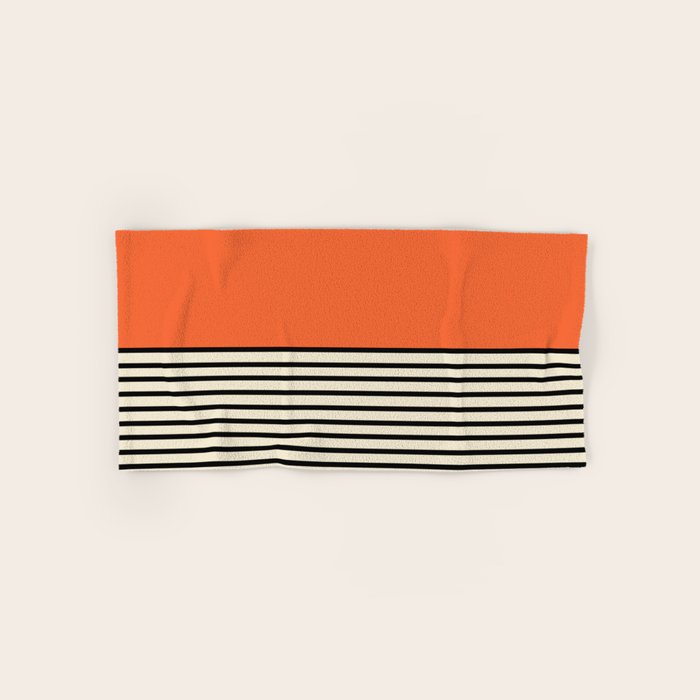 Sunrise Sunset I - Orange Black Bath Towel