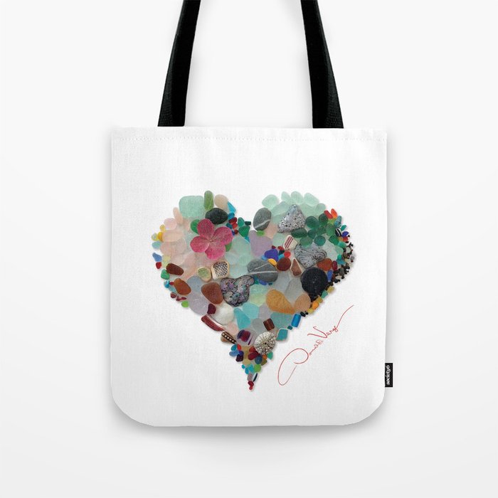 Love -  Sea Glass Heart A Unique Birthday & Father'S Day Gift Tote Bag