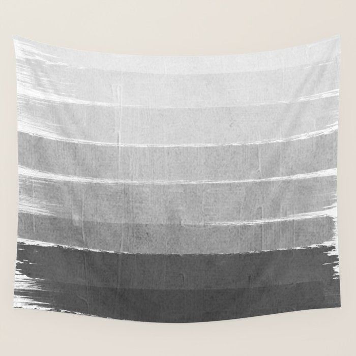 Brushstroke - Ombre Grey, Charcoal, Minimal, Monochrome, Black And White, Trendy,  Painterly Art  Wall Tapestry