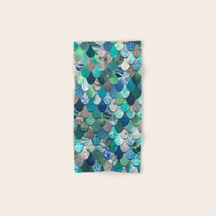 Mermaid Art, Sea,Teal, Mint, Aqua, Blue Bath Towel