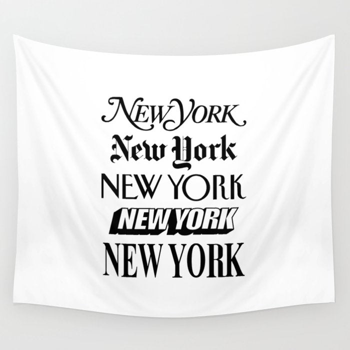 I Heart New York City Black And White New York Poster I Love Nyc Design Black-White Home Wall Decor Wall Tapestry