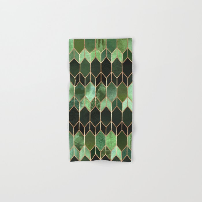 Stained Glass 5 - Forest Green Bath Towel
