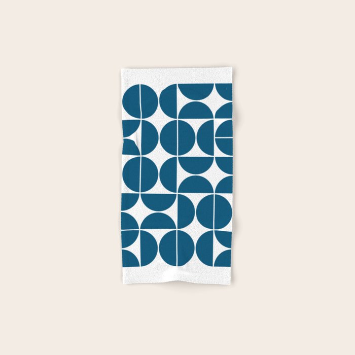 Mid Century Modern Geometric 04 Blue Bath Towel