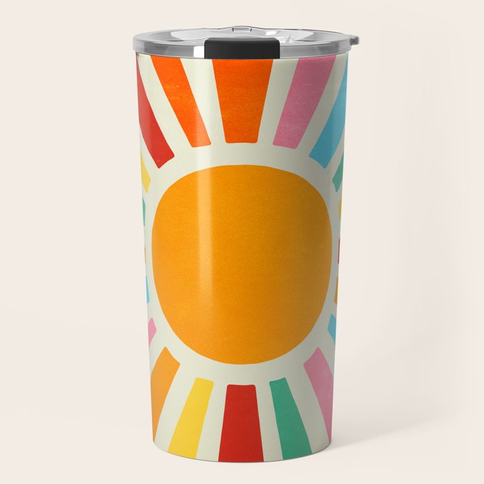 Retro Sunrise: Rainbow Edition Travel Mug
