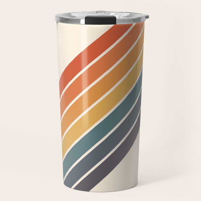 Arida -  70s Summer Style Retro Stripes Travel Mug