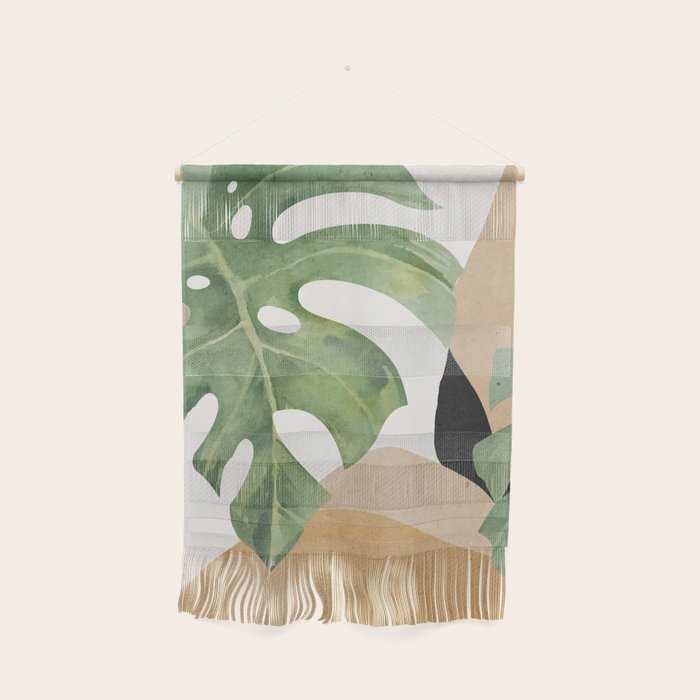 Abstract Art Tropical Leaves 3 Wall Hanging