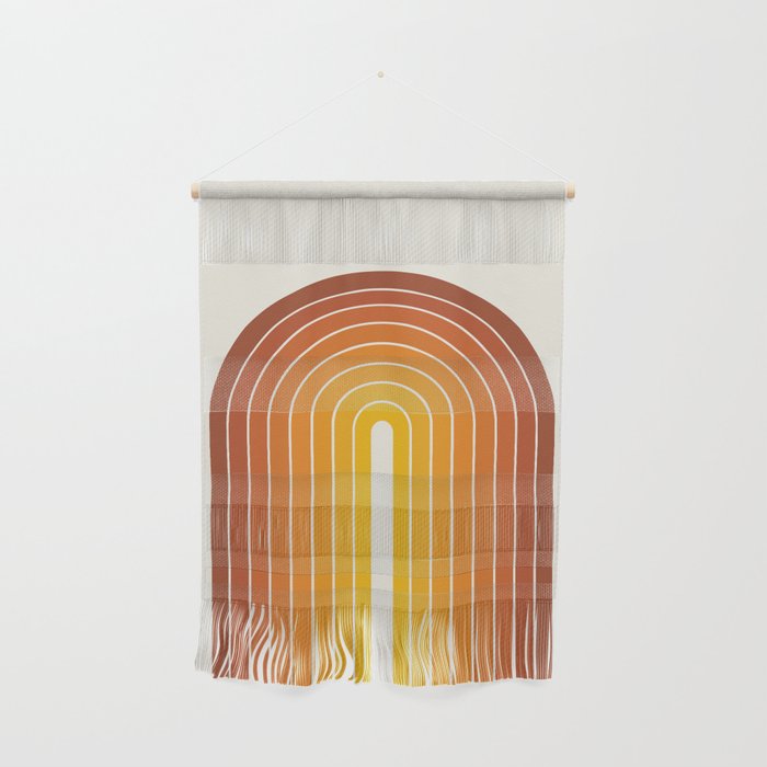 Gradient Arch Ix Retro Orange Mid Century Modern Rainbow Wall Hanging