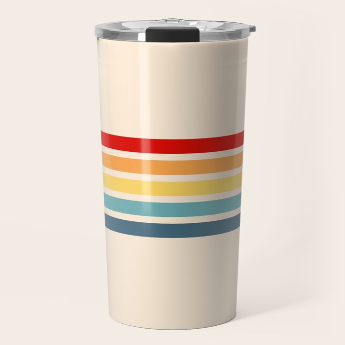 Takaakira - Classic Rainbow Retro Stripes Travel Mug