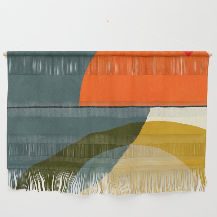 Mid Century Geometric Modern Painting Abstract Ii Wall Hanging